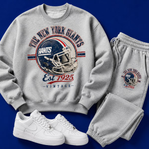 THE NEW YORK GIANTS VINTAGE GEAR 2-PC SWEAT SHIRT & PANTS