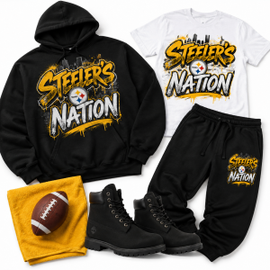 STEELERS NATION 3 PC ( HOODIE,T SHIRT, SWEAT PANTS)
